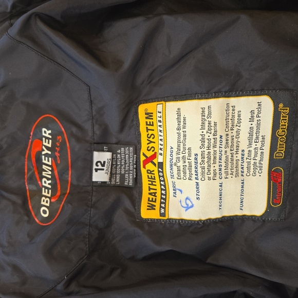 Obermeyer Limelight Camo Insulated Puffer Ski Snow Jacket Size 12 Junior - Picture 11 of 14